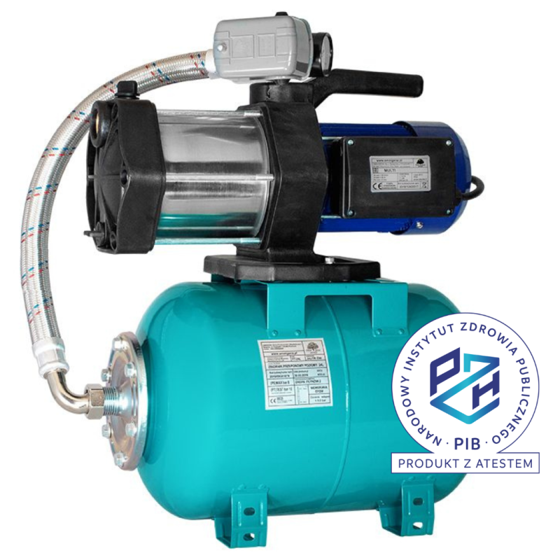Multi 1300INOX 230V zestaw hydroforowy na zbiorniku 24L AQUASYSTEM Multi 1300INOX 230V zestaw hydroforowy na zbiorniku 24L AQUASYSTEM